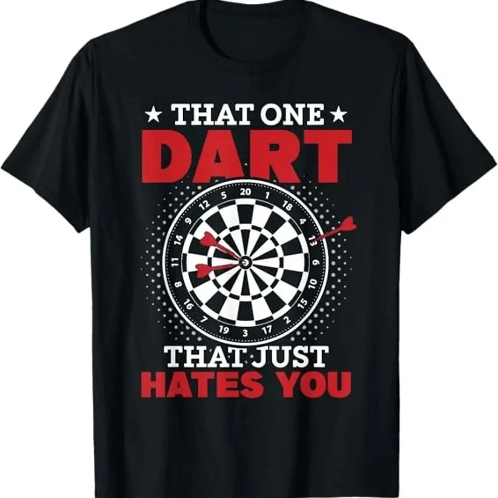 NEW POPULAR Funny Darts Problems Dartboard fun T Shirt vintage Washed Stretched Versatile Stylish streetwear homme Breathable
