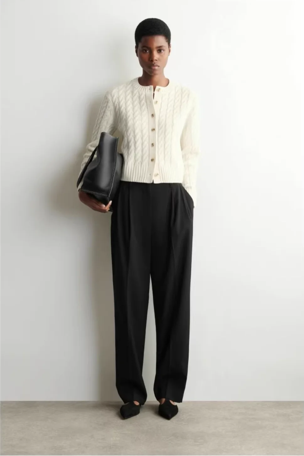

XIMIAN APPAREL 2026 YAZHIMEI cos spring new style of Women's casual standard-fit ivory cable-knit cardigan