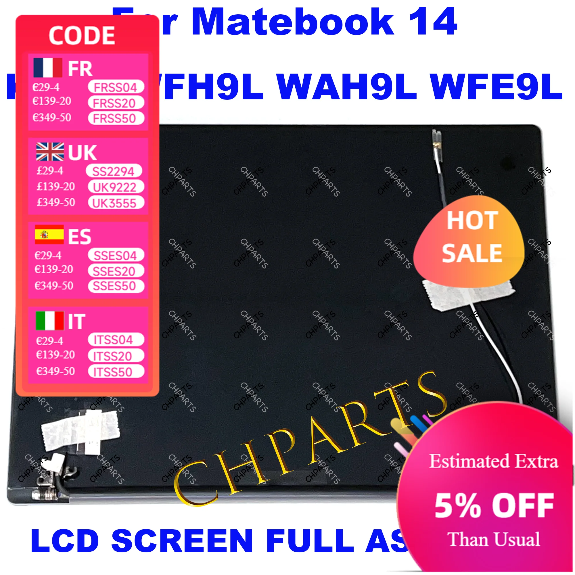 

Экран 14 2160*1440 для Huawei Matebook 14 KLV-W19/W29 KLVL-W56W W76W WFE9 WFH9 KLVC-WAH9L WDH9, ЖК-панель в сборе, полная сборка