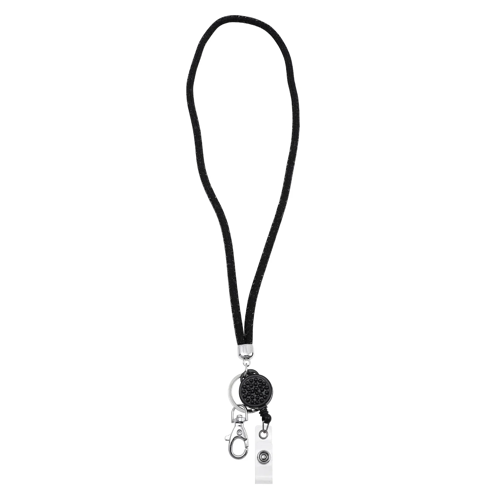 

Shiny Phone Lanyard Breakaway Design with Name Card Holder and Key Chain String for Work Id Badge Neck Strap Professional Look