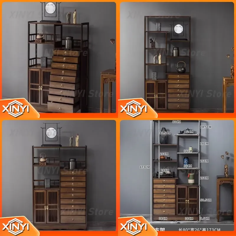 Bogu rack for antique Pu'er tea storage display cabinet multi-layer tea shelf cabinet Duobao Pavilion for Chinese traditional