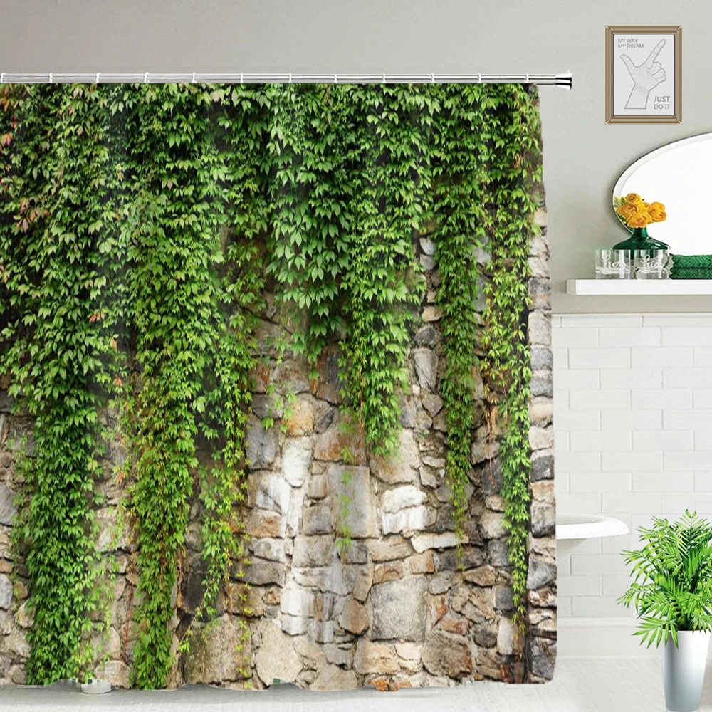 Refreshing Spring Scenery Shower Curtain Waterproof Landscape Shower Curtain With 12 Hooks Bathroom Decor Bathroom Accessories