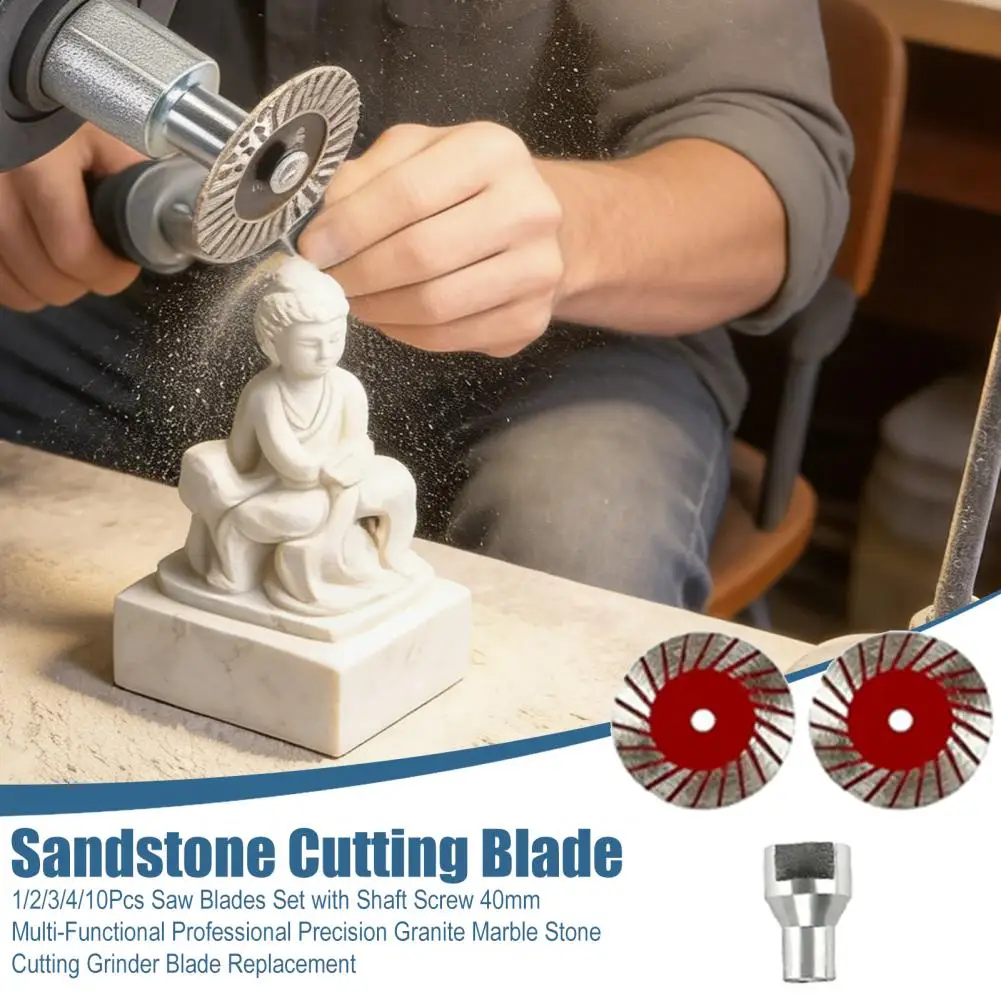 1/2/3/4/10Pcs Saw Blades Set with Shaft Screw 40mm Professional Precision Granite Marble Stone Cutting Grinder Blade Replacement