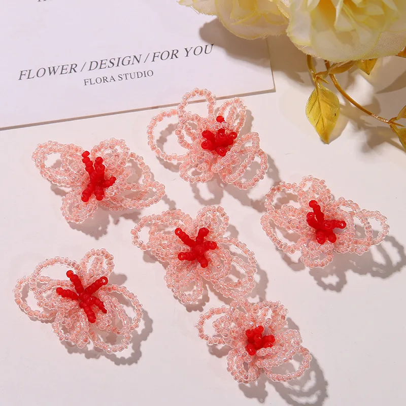 Shoe Charms 1pc Lightweight Contrast Color Beaded French Ethereal Flower Clog Decor Summer Princess Clear Crystal Waterproof