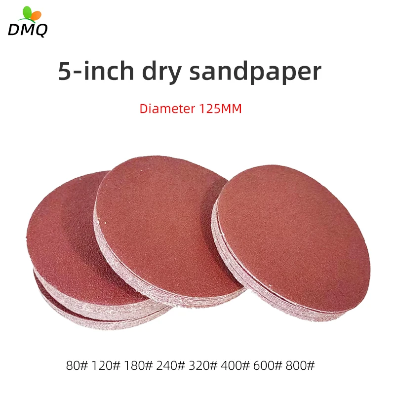 

5 Inch Non-porous Dry Sandpaper For Automobile Metal Wood Polishing 125MM Disc Polishing Abrasive 80-800grit