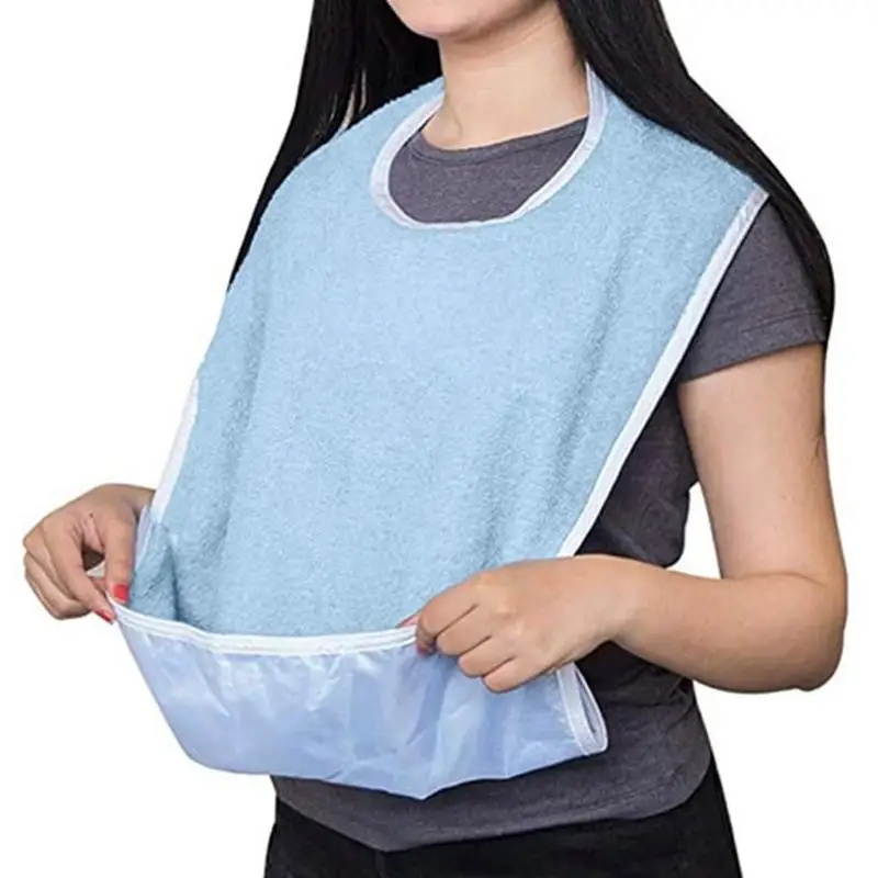 Adult Dining Bibs Washable Eating Cloth Stain Resistant Washable Adult Bibs Apron Waterproof Eating Cloth For Elderly