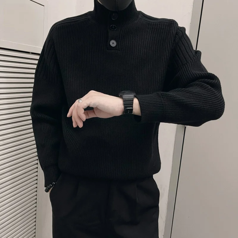 

Мужской трикотаж с высоким воротником Base irt New Sle, зимняя верхняя одежда, длинный све, полиэфирное волокно, прямой крой, повседневная одежда