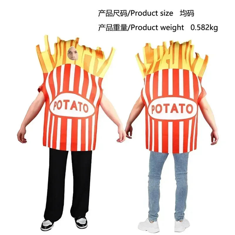 لوحات CyFamous زي الموناليزا مضحك الغذاء تأثيري الإسفنج بذلة الكبار الرجال النساء فستان بتصميم حالم بوريم كرنفال حفلة الدعامة