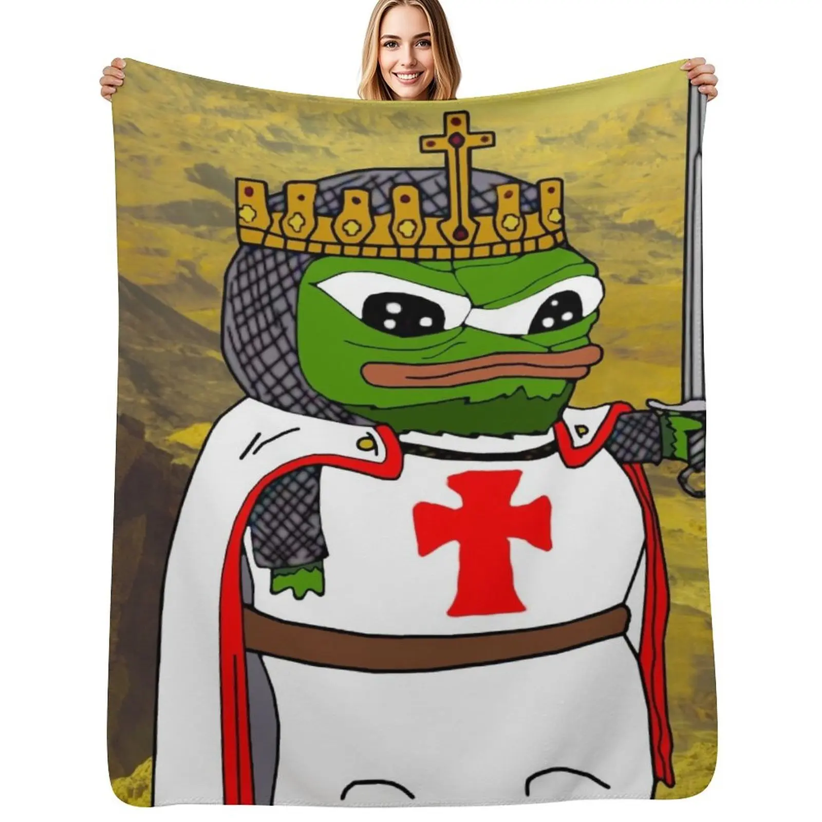 Pepe Knight's Templar Apu Throw Blanket No Pilling Soft Warm Blanket for Bed