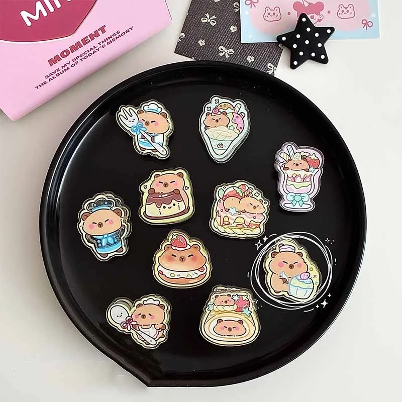 50pcs/lot Kawaii Capybara Acrylic Clip Cute Photo Craft DIY Decoration Notes Letter Paper Clips Office School Supply