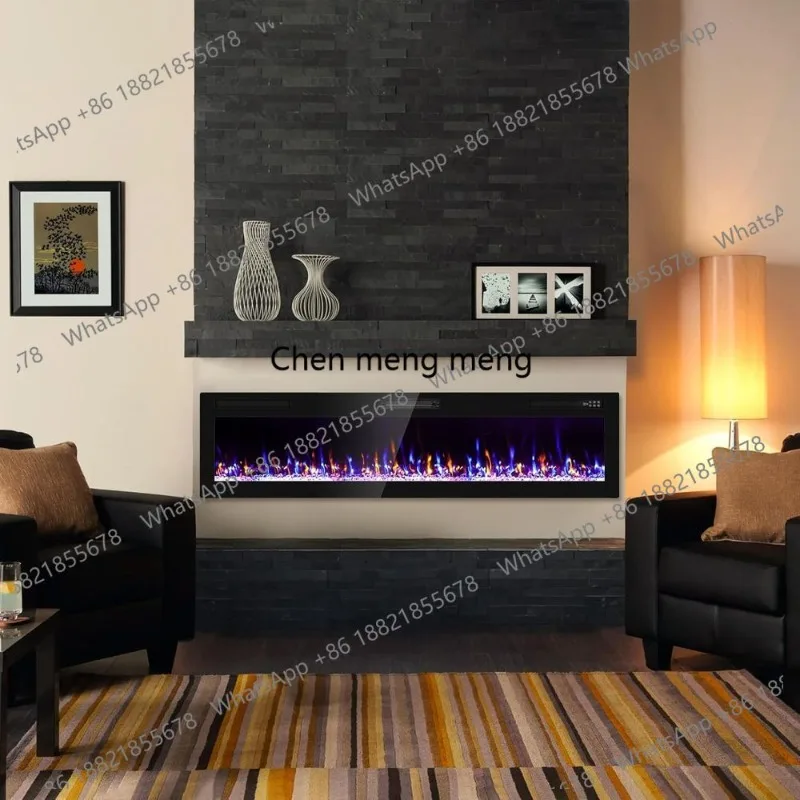 72 Upgraded Ultra Slim Electric Fireplace Insert, Wall-Mounted with Remote & Touch Controls, 1500W Heater, Timer Featured