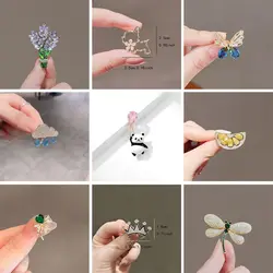 Crystal Brooches for Women Cute Alloy Flower Animal Bow Clothing Accessorie Anti-glare Fixed Sweater Clothing Accessories