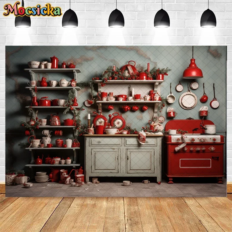 خلفية مطبخ داخلي لعيد الميلاد للأطفال ، صور عائلية للتصوير الفوتوغرافي ، جدار عتيق ، ديكور خشبي ، خلفية صورة استوديو