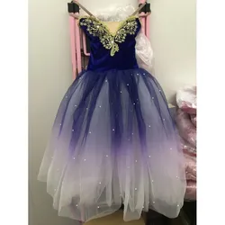 Royal Blue Ballerina Dress Girls Ballet Skirt Long Dance Dress For Children Women Performance Costumes Girls Sling Belly Dance
