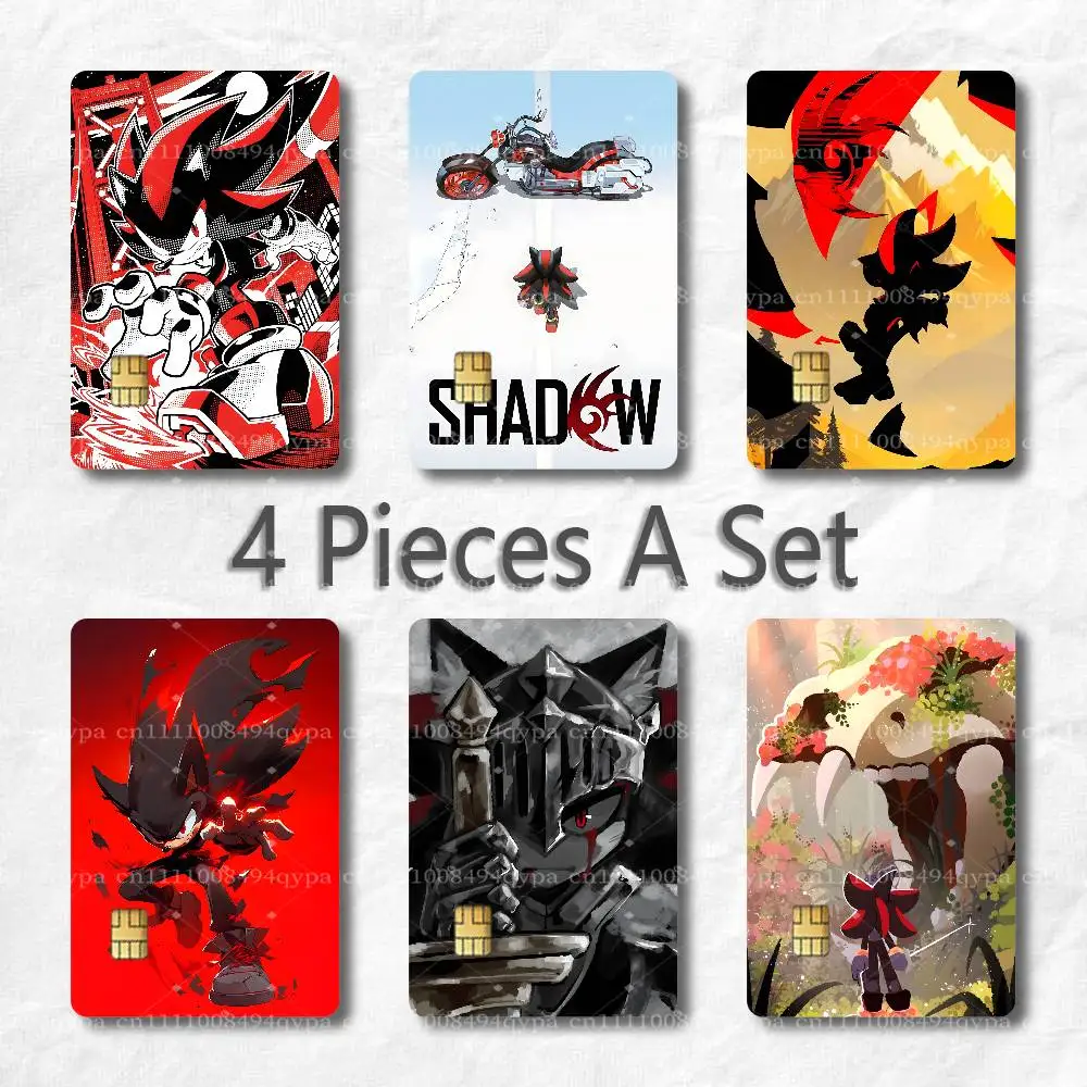 S-Shadow The Hedgehog Card Skin Sticker for Credit Debit Card Adhesive Skin Ultra Thin Card Decal Sticker Wrap 4 Pieces Set