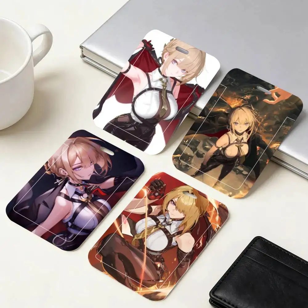 Evelyn Chevalier Zenless Zone Zero - Porta Tarjetas de Identificación con Correa para el Cuello, Colgante, Porta Credenciales, Llavero, Porta Tarjetas de Trabajo