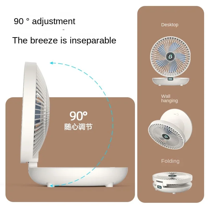 ABYYTE 2025Venta caliente 2 en 1 ventilador de escritorio plegable aire acondicionado portátil ventilador montado en la pared recargable con 3 engranajes para el hogar Oficina