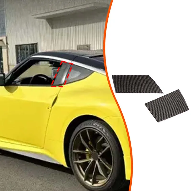 

Набор из 2 предметов, мягкое настоящее углеродное волокно для Nissan 400Z 2023 + декоративная наклейка на центральную стойку автомобиля, аксессуары для защиты экстерьера