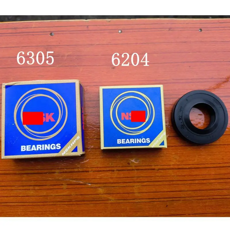 

For Siemens drum washing machine Water seal（28*62*10/12）+bearings 2 PCs（6204 6305）Oil seal Sealing ring parts