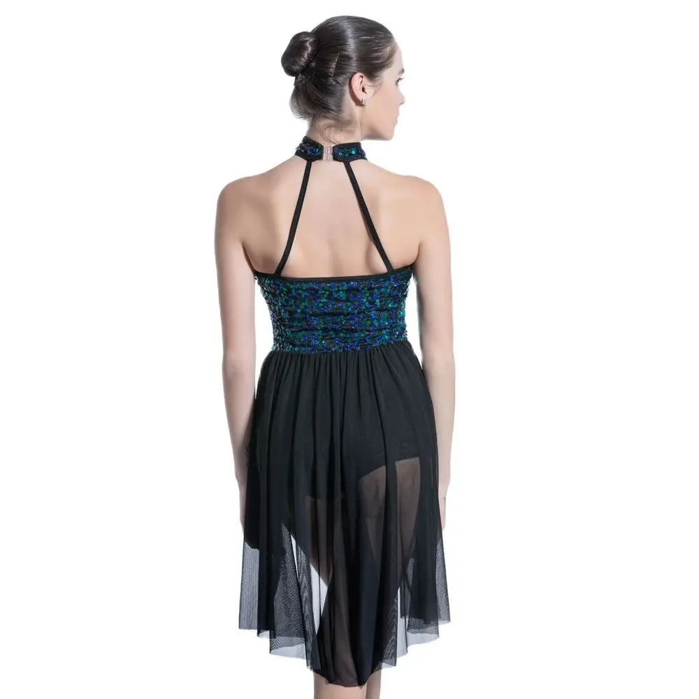 New sequin halter cổ trang phục khiêu vũ girl lyrical & trang phục múa đương đại dresss ba lê dancewear