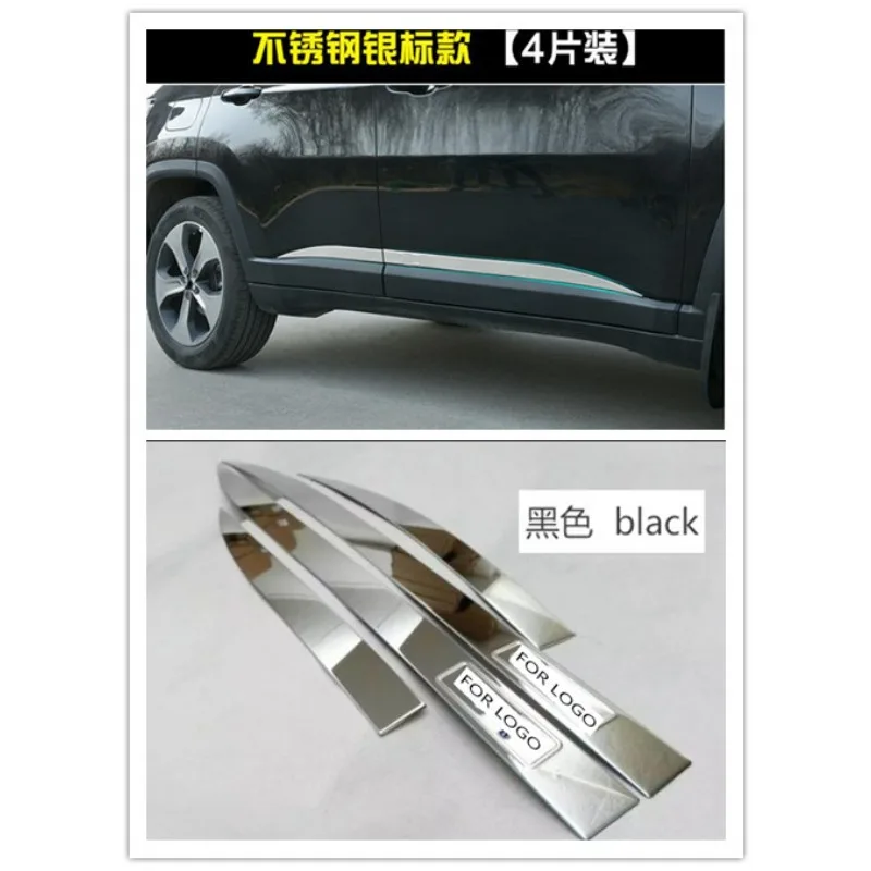 For Jeep Compass 2017 2018 Stainless Steel Side Exterior Door Body Molding Bottom Cover Trims Decoration Car Accessories 4Pcs