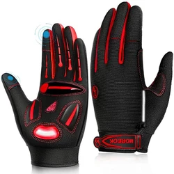 MOREOK guantes de Ciclismo de dedo completo, almohadilla de Gel líquido, antideslizante, absorción de golpes, pantalla táctil, 5MM, hombres y mujeres