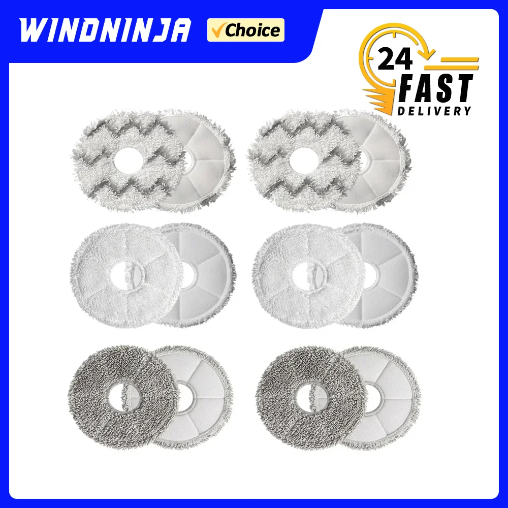 Ersatz-Mopptuch, passend für Ecovacs X1 OMNI/TURBO/MAX/X1S PRO T20 PRO/MAX/PRO PLUS T10 OMNI/TURBO/MAX Roboter, waschbar, wiederverwendbar