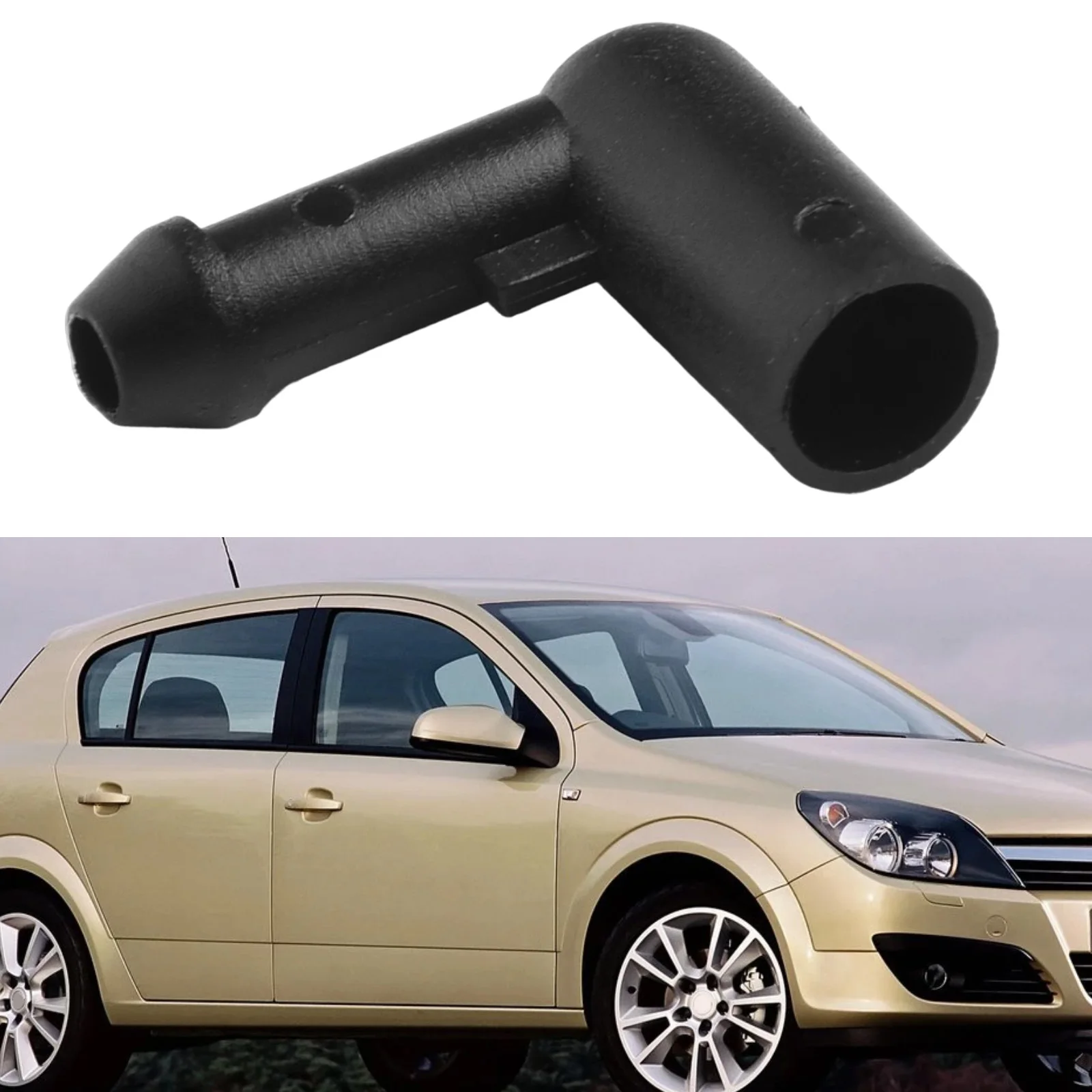 For Vauxhall Zafira B 2005-2014 H 2004-2010 Windscreen Washer Hose Connector Bend 13171805 Plastic Black Replacement Part 1pc