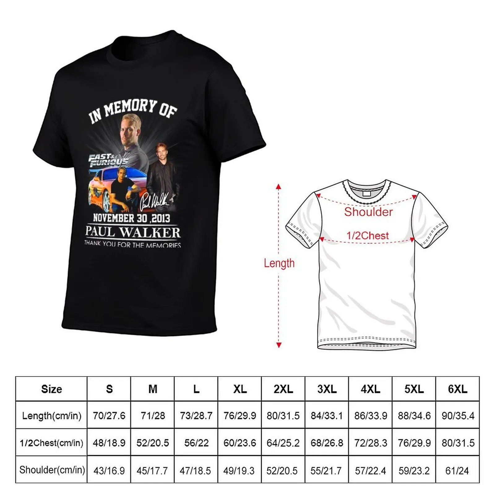 In Memory of November 30 2013 Paul Walker T-Shirt luxury t-shirt oversizeds funny t shirts men