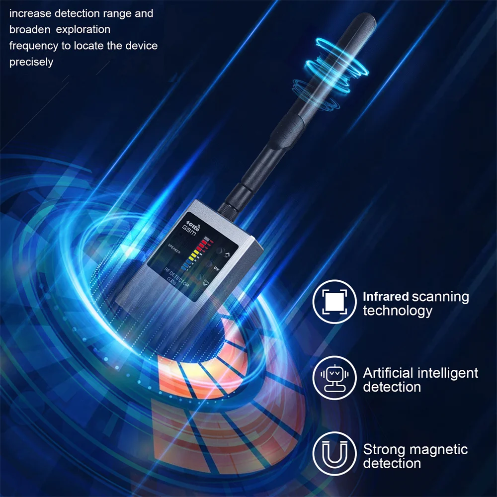 Multi-função anti-espião detector câmera gsm localizador de áudio bug sinal gps rf rastreador detectar beiral proteger scanner de privacidade