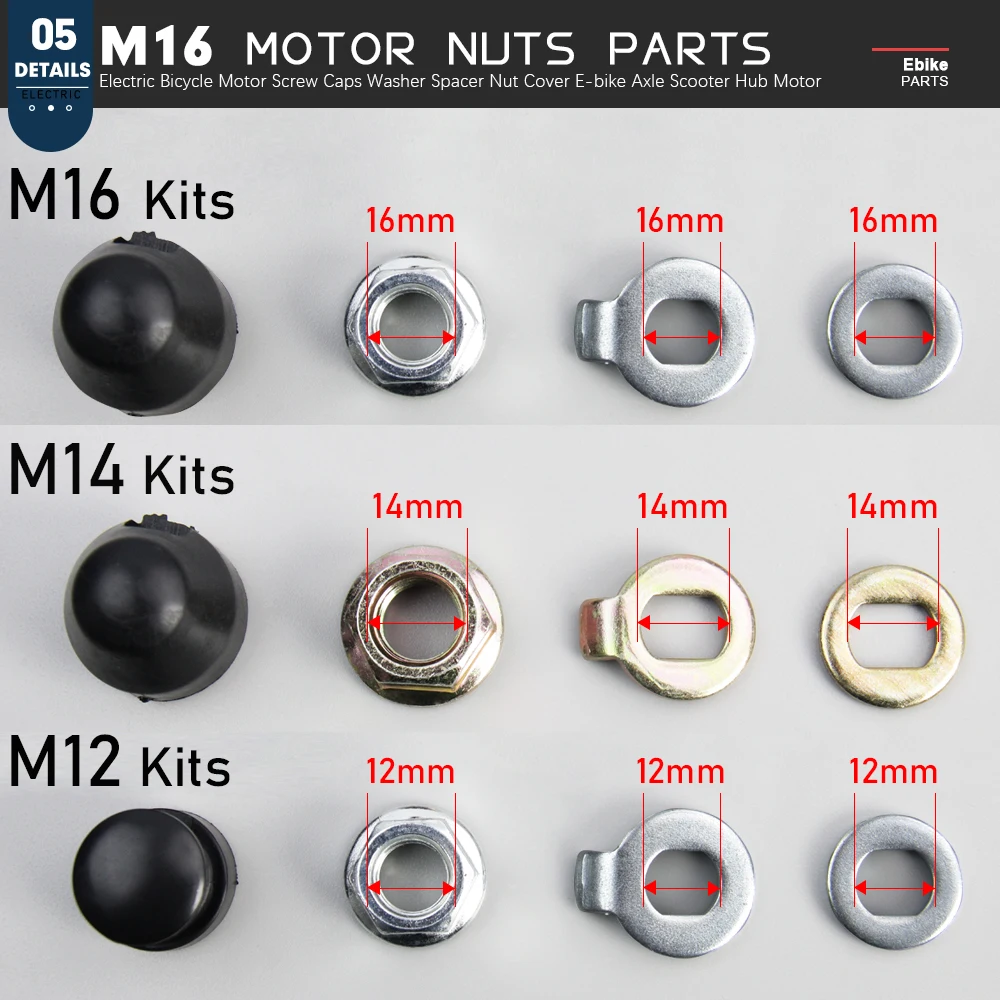 

1 /2set Shaft Screw Cap Washer/Spacer/Nut Cover，for E-Bike 250W-8000W Motor Torque Washers