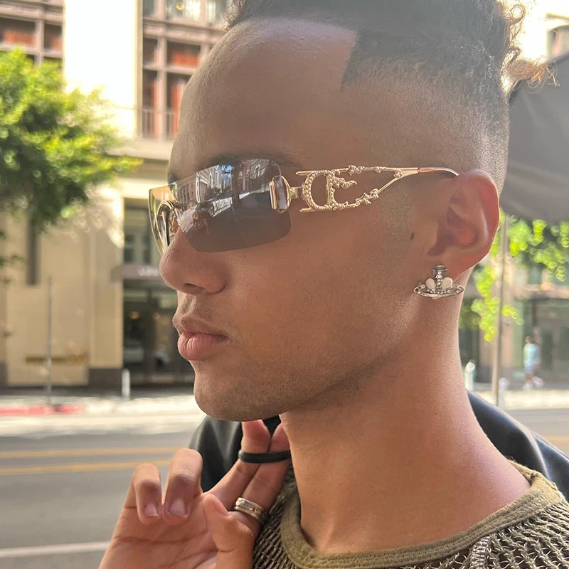 Y2K Sunglasses Women Men UV400 Wrap Retro 90s 2000s Party Accessory 2000S Retro One Piece Sunglasses Women Men Luxury Oversized  main image 4