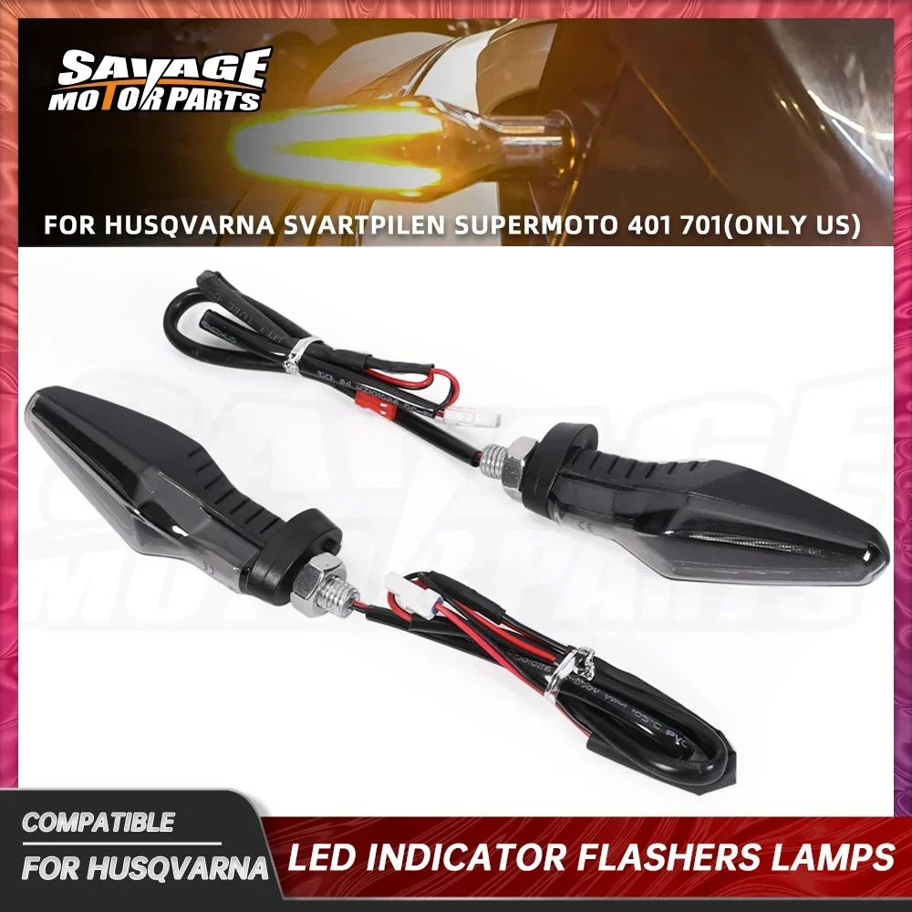 For Husqvarna Supermoto 701 2025 LED Turn Signal Light Svartpilen Supermoto 401 701 Motorcycle Parts Directional Flasher Only US