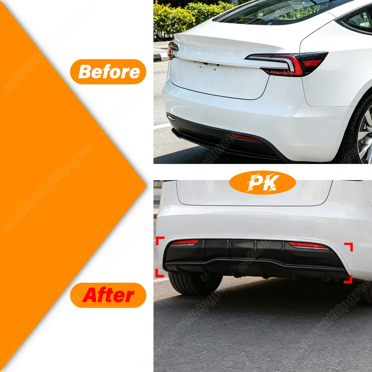 For Tesla Model 3 Highland 2023 2024 2025 Car Rear Bumper Diffuser Black Knight Style Auto Lower Splitter Body Modification Kit
