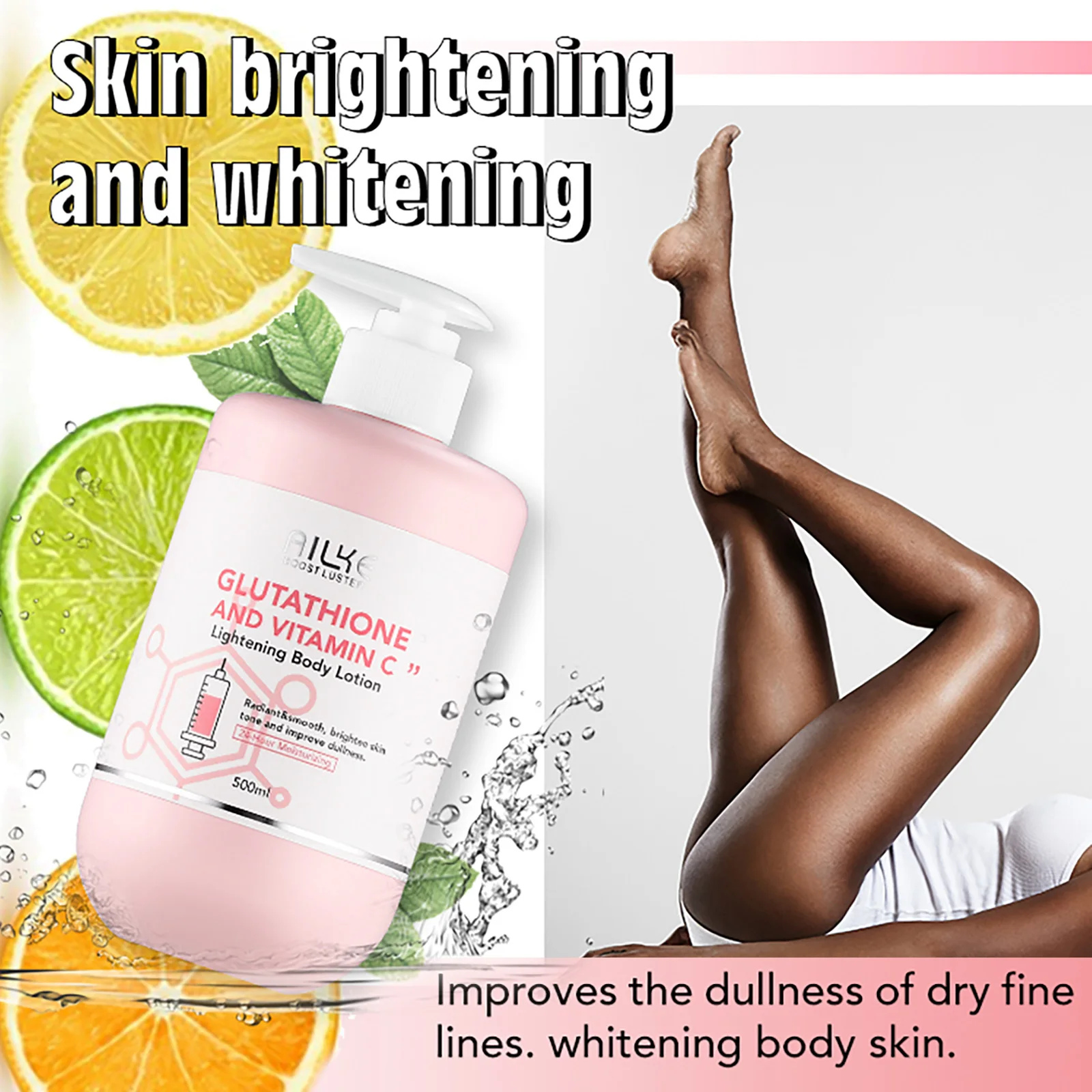 

AILKE Vitamin C & Glutathione Brightening Body Lotion, Even Skin Tone, Whitening, Neck, Elbows, Armpits, Legs, Glowing Cream