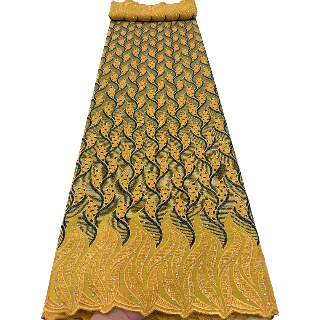 

Lace African Cotton Lace Fabric With Rhinestone 3D Swiss Voile Lace In Switzerland 2026 High Quality for Wedding Dress