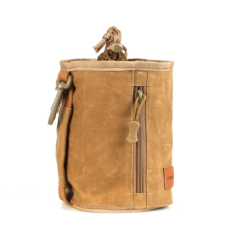 Canvas Camping Storage Bag Cylindrical Hanging Organizer for Tissue Bottle Lantern Outdoor Travel