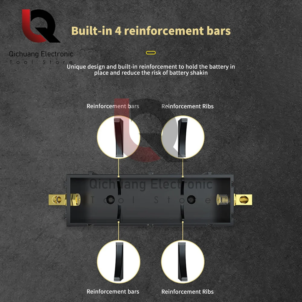 18650 21700 20700 Battery Case Solder-free Splicable Battery Box Battery Slot 18650 Holder with Lid Connector Optional DIY