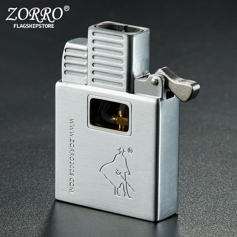 ZORRO Inflatable Lighter Inner Tank Windproof Arc Double Arc Movement Gas Pure Copper Shell Universal