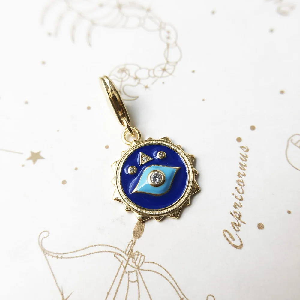 Ciondolo con ciondolo blu Nazar Eye argento Sterling 925 di alta qualità nuovi gioielli fortunati per donna uomo