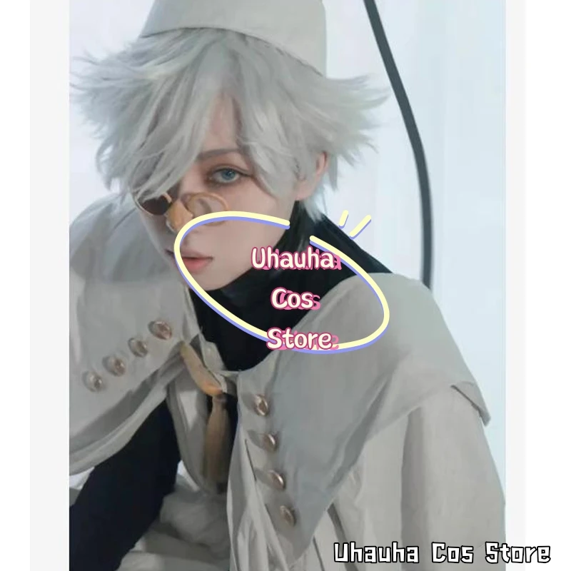 

aBcUCs*ANime Witch Master Kieffrey Qifrey Hat Atelier Cosplay Quiffrey Costume Wig Men Witch Cloak Halloween Grey Fullset Suit