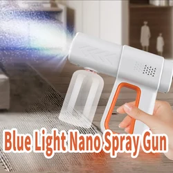 NEWEST 380ML Barber Nano Blue Light Sprayer Gun Wireless Electric Sanitizer Steam Spray Disinfection Gun Household Atomizer Tool