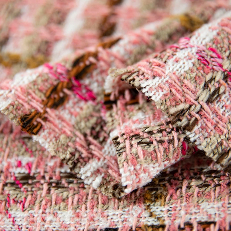 Plaid Tweed Fabric By The Meter for Clothing Coats Bags Skirts Vest Sewing Thickened Winter Soft Drape Decorative Cloth Fashion