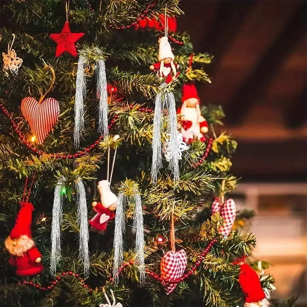 5000 Stränge Eiszapfen Schillerndes Lametta Folie Fransengirlande für Weihnachten Weihnachtsbaum Abschlussfeier Zubehör Urlaubsdekoration – Detail 9