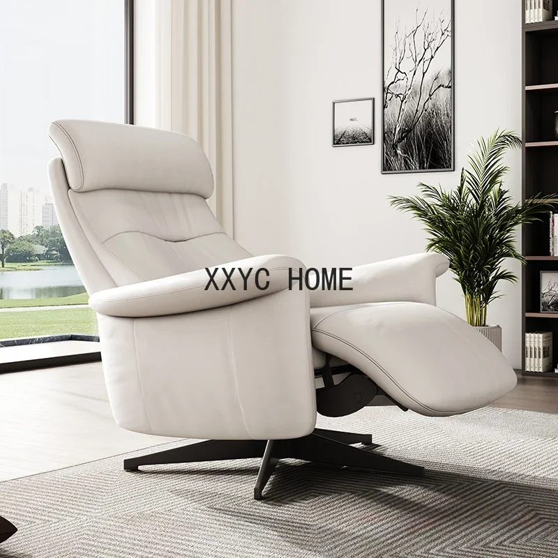 Single Electric Functional Sofa Recliner Lazy Living Room Leisure First Layer Cowhide Rocking Chair