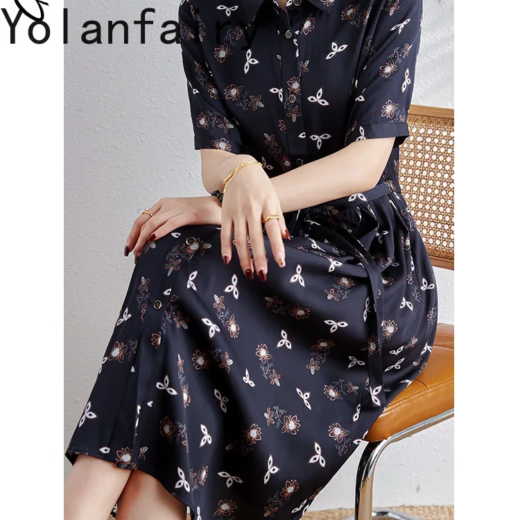 YOLANFAIRY 91% หม่อนผ้าไหมชุดชายหาดผู้หญิงสบายๆสแควร์ฤดูร้อนชุดผู้หญิง 2025 ผิววันหยุดชุด