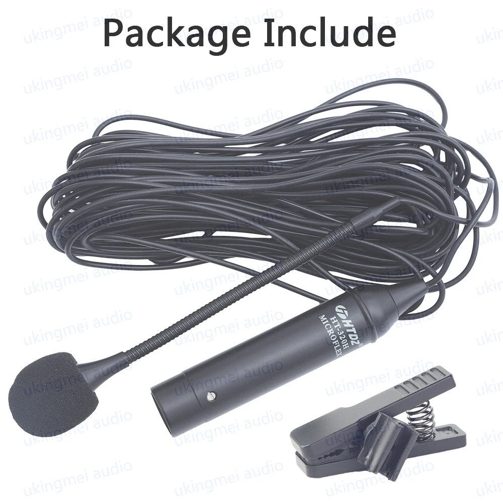 트럼펫 색소폰에 적합한 카디오이드 콘덴서 마이크, 구즈넥 악기 마이크, 10 계량기 오디오 케이블