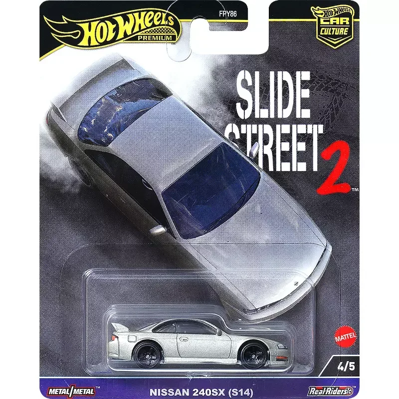 Hot Wheels-Carro Cultura Premium Modelo de Liga, Slide Street 2, Nissan, Lamborghini, Toyota, Mustang Boy Brinquedos, Veículo Esportivo, 1:64,