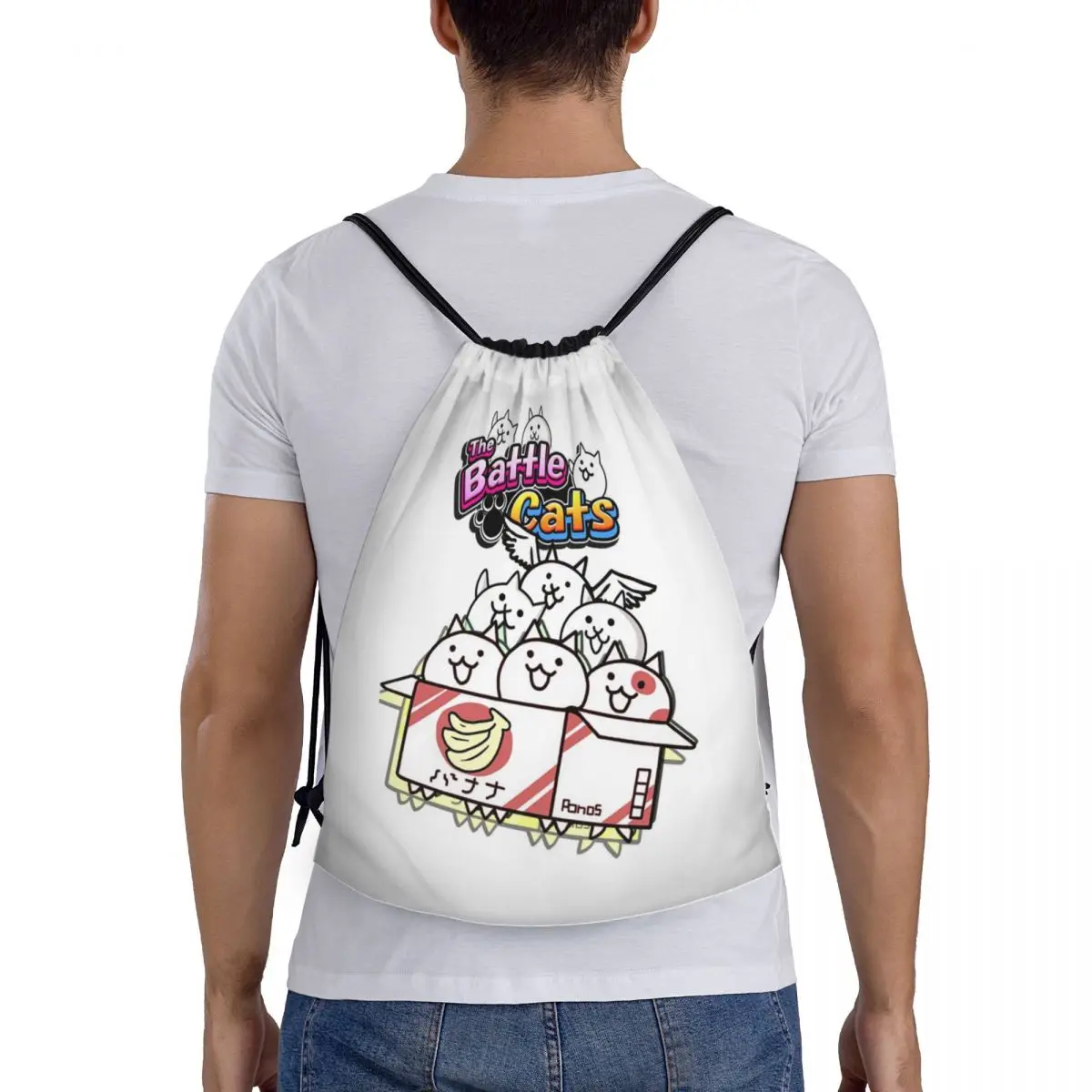 

Battle Cats Backpacks Multi-function Portable Drawstring Bundle Pocket Sports Bag Book Bags For Travel Students