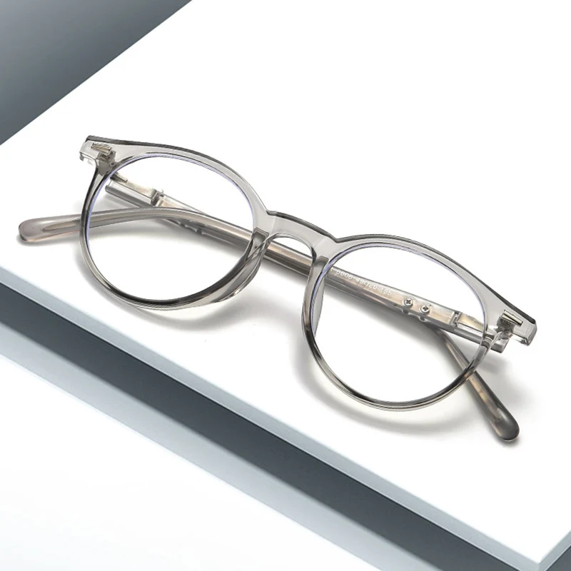 SHAUNA Retro Classic Round Women Anti Blue Light Eyewear Clear Lens  Glasses Frame Fashion Rivets Men Optical Frame